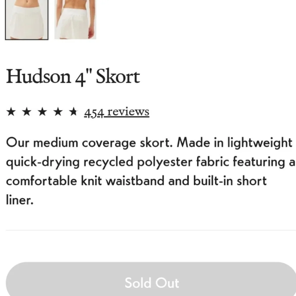 NWT  Outdoor Voices  Hudson 4" Skort  Size XXXL  Navy - Picture 7 of 8